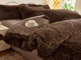 Coffee Luxury Thick Plush 4 Piece Bedding Set for 1.5m & 1.8m Beds Winter Ultra Soft Warm Bedding V888-ELOSUNG52489