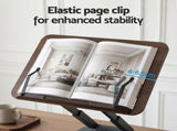 Artiss Book Stand Telescopic Book Holder with Page Clip Ergonomic Desktop Stands OAK BK-ST-RISE-WD