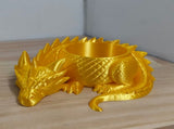 Sleeping Dragon Bowl, Fantasy Home Decor 3D Printed,Sleeping Dragon Flowerpot,Dragon Lover Gifts V1195-VOY000465BL