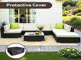 Gardeon 8-Piece Outdoor Sofa Set Wicker Couch Lounge Setting Cover FF-SOFA-BK-8PC-ABE
