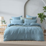 Platinum Collection Santa Fe Teal Cotton Jacquard Quilt Cover Set Super King V442-LED-QUILTCS-SANTAFE-TEAL-SK