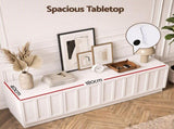 Artiss 180cm TV Unit Entertainment Cabinet Fluted Style Cable Management White FUR-S-TV180-4D-WH-AB