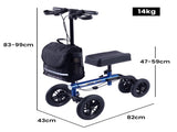 EQUIPMED Knee Scooter Walker, 10 inch Tyres Dual Brakes Bag - Broken Leg Ankle Foot Mobility V219-HELKNSEQS2BA