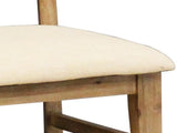 2x Wooden Frame Leatherette Solid Wood Acacia Dining Chairs in Silver Brush Colour V43-DC-SSH