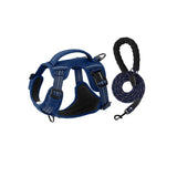 L size Blue No Pull Dog Harness and Leash Set - Reflective Oxford Fabric Puppy Vest with Control V888-ELOSUNG56318-3