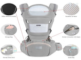 6-in-1 Adjustable Baby Carrier with Hip Seat 11.815.7in Adjustable Height, Breathable Mesh & V1107-CS-YEBDYDH