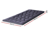 Giselle Bedding 5cm Pillowtop Topper Bamboo Polyester Blend Fibre Pad for Back Pain Relief Washable TOPPER-WA-CHAR-S