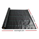 Instahut 1.83x30m Weed Mat Woven Fabric Weed Mat Control Matting Garden Plant WD-B-183X30-BK