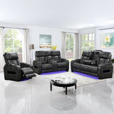 3-2-1 Seater Electric Air Leather Dark Grey Recliner Set V43-SET-EMP-3R-2R-1RGR