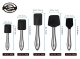 Gourmet Easy 5pcs Silicone Spatula Set, Heat Resistant with Stainless Steel Handle V1376-UTEN5BLK