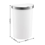 Devanti 50L Motion Sensor Bins Trash Can Kitchen Smart Rubbish Bin D-shape design White SB-50L-S48-WH