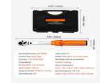 Click Torque Wrench Set, 1/4Inch Drive, 20-240 lbf-in / 2.3-27.1N.m, Dual-direction and Dual Range V952-DJSNLBS102300IUGKV0