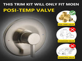 Shower and Tub Trim Kit, Compatible with Moen Posi-Temp Valve, Brushed Nickel V1258-DP02-C-1359
