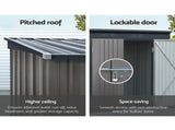 Giantz Garden Shed 2.31x1.31M Sheds Outdoor Storage Tool Metal Workshop Shelter Double Door SHED-FLAT-4X8-BR-ABC