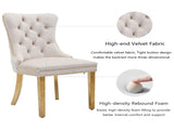 AADEN 2x Velvet Dining Chairs with Golden Metal Legs-Beige V226-SW1501BG
