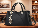 White Tote Bag Women'S Handbag Leaf Charm Bag Stylish Women'S Bag Designer Tote - Coffee color V1347-945-04108-COF-26-13-18