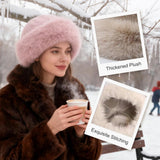 Womens Winter Faux Fur Bucket Hat, Thick Fluffy Fisherman, Winter Warmer Cap for Women V1258-DP02-F-13