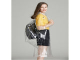 Raincoat Transparent Personality Foldable Wear Resistant Rain Cape for Student Cycling Transparent V1294-YM0716-3117220178012