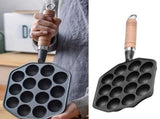 Cast Iron Takoyaki Pan Takoyaki Grill Pan, Octopus Meat Mold Maker Cast Iron 14 Holes for Home V1369-AZ3-W-16005