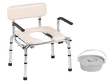 Commode Chair, Bedside Commode with Padded Seat, Drop-Down Arms, 7-Level Adjustable Height, 5.8L V952-WLKBS350BGRZ6CIGBV0
