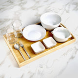 Portable Bamboo Serving Tray with Handles, Ideal for Breakfast in Bed, Dinner Service, and Living V1370-AZ4-17211