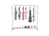 White Heavy Duty Clothes Rail Rack Hanging Garment Display Stand Shoe Storage Shelf V201-QHGMMOREONE032