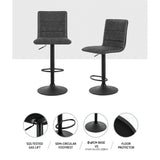 Artiss 2x Bar Stools Gas Lift Vintage Leather Grey BA-K-7231-GYX2