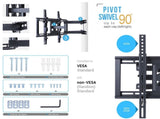 Tilt & Swivel Dual Arms TV Mount Cantilever Wall Bracket 40 46 50 55 56" LCD LED V767-U-420E