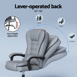 Artiss Executive Office Chair 4-Point Massage Adjustable Ergonomic Recline PU MOC-C-FZ23-4P-PU-GR