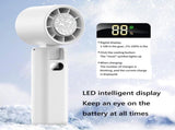 Portable Handheld Turbo Fan with Cooling Tech, Digital Display, 100-Speed Control, Rechargeable V1107-PORTABLE FAN