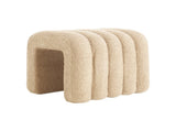 Ridge Arch Ottoman Stool Teddy Fleece Fabric Foot Rest 45cm BEIGE V274-FT-STKJP4177-BE
