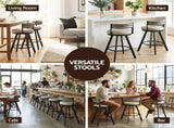 Artiss Bar Stools Set of 2 Swivel Kitchen Chair Metal Counter Beige Leather BA-TW-W0098-BGX2