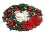 Christmas Wreath Snow Pine Cone Xmas Ball Wreath for Indoor Outdoor Holiday Decorations V1294-YM0512-3115220134811