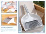 Small Grey Silicone Dustpan Set for Desktop, Household and Office Cleaning, and Easy to Clean V1370-AZ4-11533
