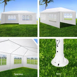 Instahut Gazebo 3x6m Marquee Wedding Party Tent Outdoor Camping Side Wall Canopy 6 Panel White GAZEBO-WED-C-FG-3X6-6W-WH