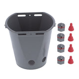 Milk Feed Bucket with 4 Nipples Check Valves Livestock Plastic Feeding Equipment 8LFor Lamb V1294-YM0901-3111210205412