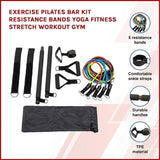 Exercise Pilates Bar Kit Resistance Bands Yoga Fitness Stretch Workout Gym V63-836981