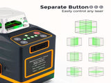CIGMAN Laser Level Self Leveling 3x360&deg 3D Green Cross Line for Construction and Picture Hanging, V413-CM-701