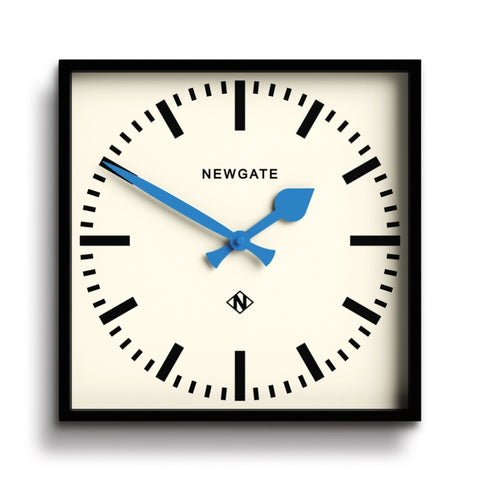 Newgate Number Five Wall Clock Black Blue Hands V398-NGNUMFIV390KICE