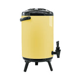 SOGA 12L Stainless Steel Insulated Milk Tea Barrel Hot and Cold Beverage Dispenser Container with VICDISPENSER12LYEL