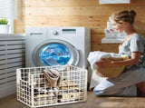 Laundry Hamper, Large Metal Wire Frame Laundry Organizer Basket, Freestanding Tall Clothes Hamper, V1366-AZ2-W-12519