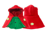 Christmas Dog Costume - Festive Hooded Cape & Green Jumpsuit Outfit V888-ELOSUNG26958