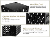 Rectangular Black Metal Umbrella Stand Holder - Space-Saving Design, 16.5x16.5x42cm V178-59216