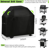 BBQ Grill Cover 420D Oxford Waterproof Windproof for Outdoor Gas and Charcoal Grills 145 x 60 x 120 V1189-LC-HW-00455