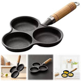 3 Hole Cast Iron Omelet Pan Non-Stick Breakfast Egg Pan Breakfast Grill Cooking Po G12141 V1369-AZ3-W-12685