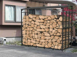 Metal Log Storage Shed Outdoor Firewood Rack Holder V178-66781