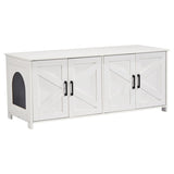 Cat Litter Box Enclosure Wooden Litter Box Furniture Hidden 2 Rooms White V952-JSDMMSPWQ472Z9PLHV0