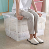 2x 57 Litre Modular Clear Foldable Storage Box with Lid Plastic Tub Collapsible V563-75200-2X