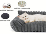 Cute pet cat sofa Standard S size - Puffy cat bed with high-quality soft velvet pile, indoor cat V1106-HECW-006