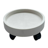 Flower Pot Tray Wheels Round Shape Removable Rotating Wheels Plant Stand for Balcony White 40 V1294-YM0706-3111230247712